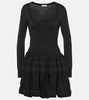 Crinoline wool-blend minidress