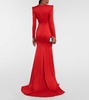 Garland cutout satin crêpe gown