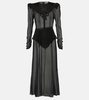 Silk georgette midi dress
