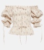 Floral off-shoulder cotton top