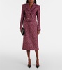 Sequined cropped tweed blazer