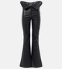 High-rise leather pants