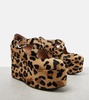 Criss Cross leopard-print calf hair wedges