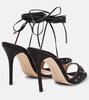 Embellished silk satin sandals