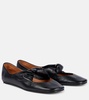 Bow-detail leather ballet flats