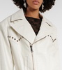 Croc-effect leather jacket