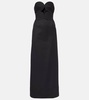 Strapless cotton and linen-blend maxi dress