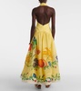 Dahlia floral linen-blend maxi dress