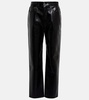 90s Pinch Waist leather-blend pants