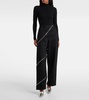 Ribbed-knit turtleneck bodysuit