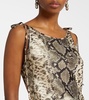 Dayla snake-print satin midi dress