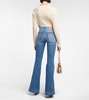 Logo mid-rise flared jeans