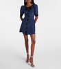 Bow-detail polka-dot silk minidress