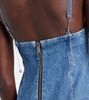 Crystal-embellished denim minidress
