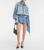 Bow-detail denim miniskirt