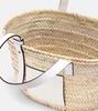 Medium leather-trimmed basket tote