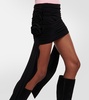 Floral-appliqué jersey miniskirt 