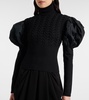 Fune taffeta-trimmed wool-blend sweater