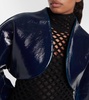 Coated wool cropped jacket