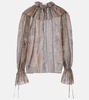 Paisley silk georgette blouse