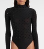 Embellished jersey bodysuit