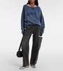 Cutout high-rise tapered jeans