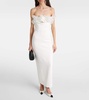 Organza-trimmed cady bustier gown