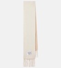 Logo fringed alpaca and wool-blend scarf