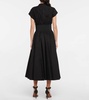 Belted cotton poplin midi dress