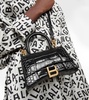 Hourglass XS croc-effect leather crossbody bag