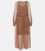 Sheer silk georgette midi dress