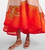 Neptuna printed asymmetric silk gown