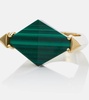Deco Rombo 9kt gold ring with malachite