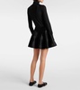 Flared wool-blend miniskirt