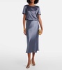 Carnet silk satin midi skirt