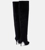 Decollete Cuissardes suede knee-high boots