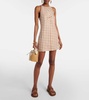 Antigua checked linen minidress