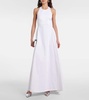 Halterneck cotton-blend maxi dress