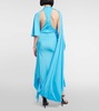 Draped asymmetric maxi dress