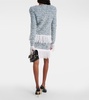 Fringed denim tweed jacket