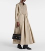 Pleated cotton maxi dress