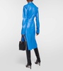 Faux leather shirt dress
