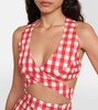Vichy gingham cutout crop top