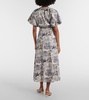 Paulina printed cotton-blend midi dress