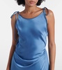Draped satin maxi dress