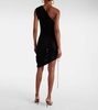 Open-knit ruched minidress