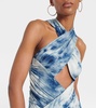 Printed cut-out midi dress