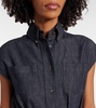 Belted denim maxi dress 