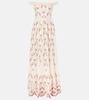Achiote Florero embroidered linen maxi dress