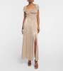 Embellished silk gown